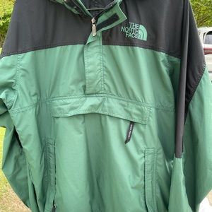 Green north face hoodie jacket